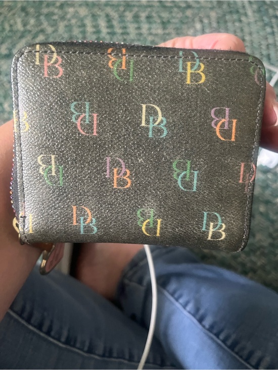 Handbags - Dooney and Bourke Monogram Zip Wallet with Multicolor DB Print